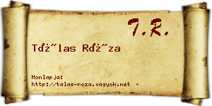 Tálas Róza névjegykártya